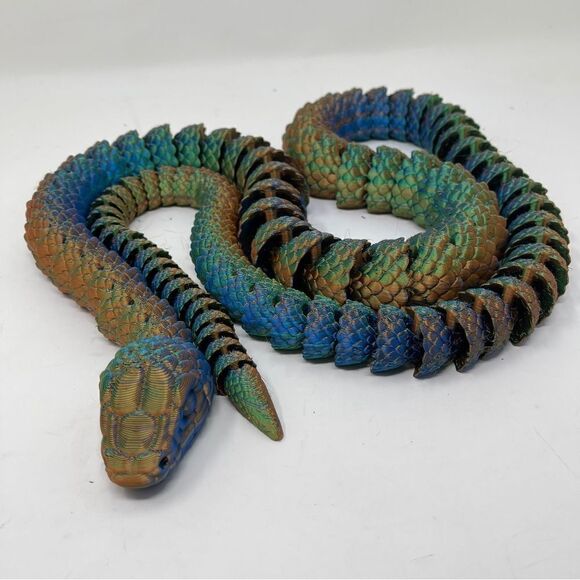 Stunning 3D Printed Articulating Snakes 5 Feet Long Décor Gift or Education 60" - Picture 5 of 7